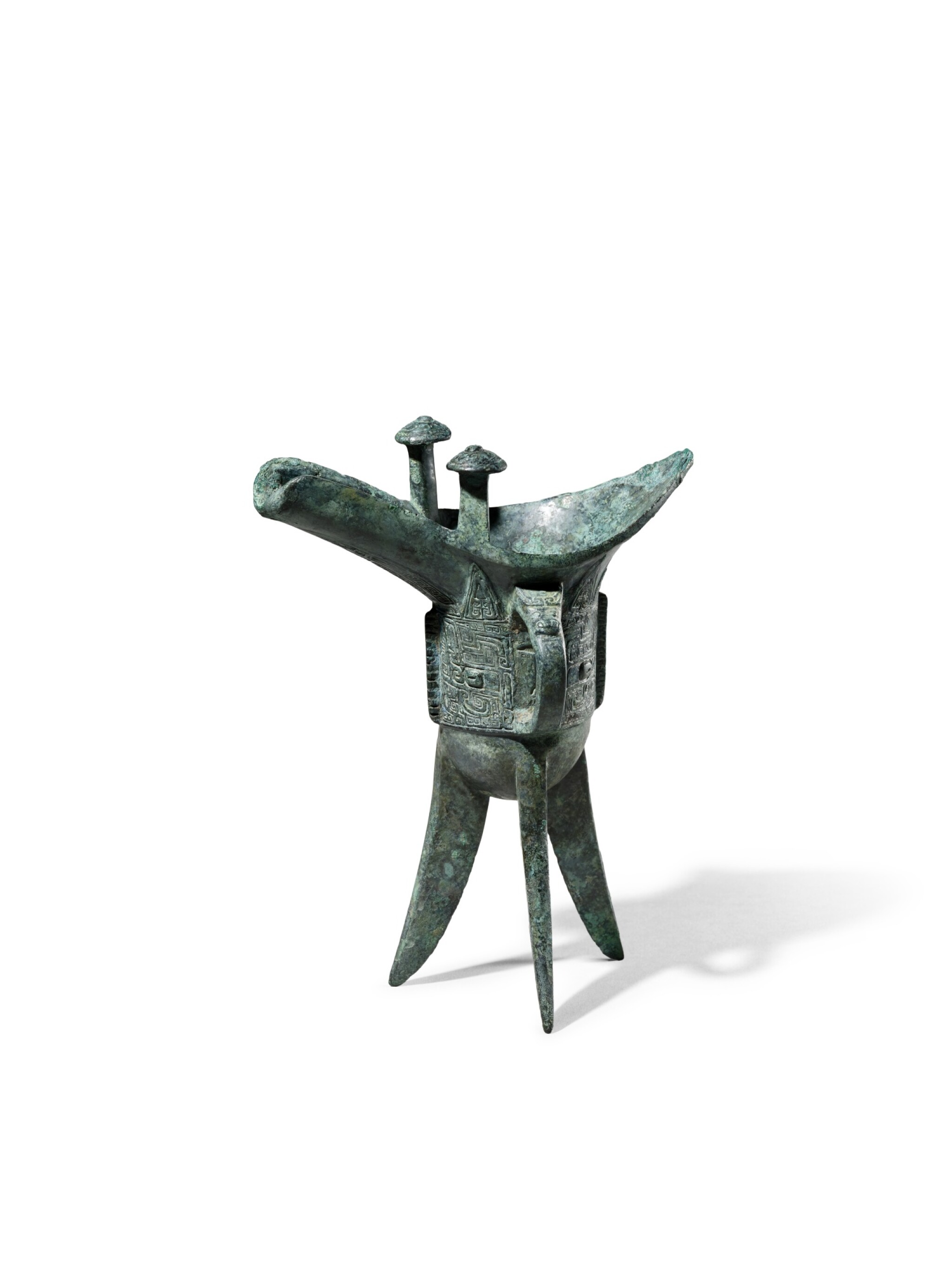 The Ge Jue, an inscribed archaic bronze ritual wine vessel, Late Shang dynasty