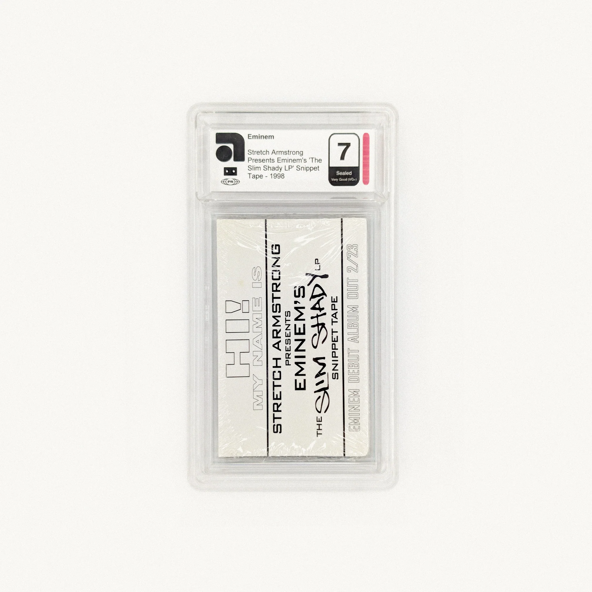 Stretch Armstrong Presents Eminem's The Slim Shady LP Snippet Tape – sealed promo (1998), AMG graded 7 view 2