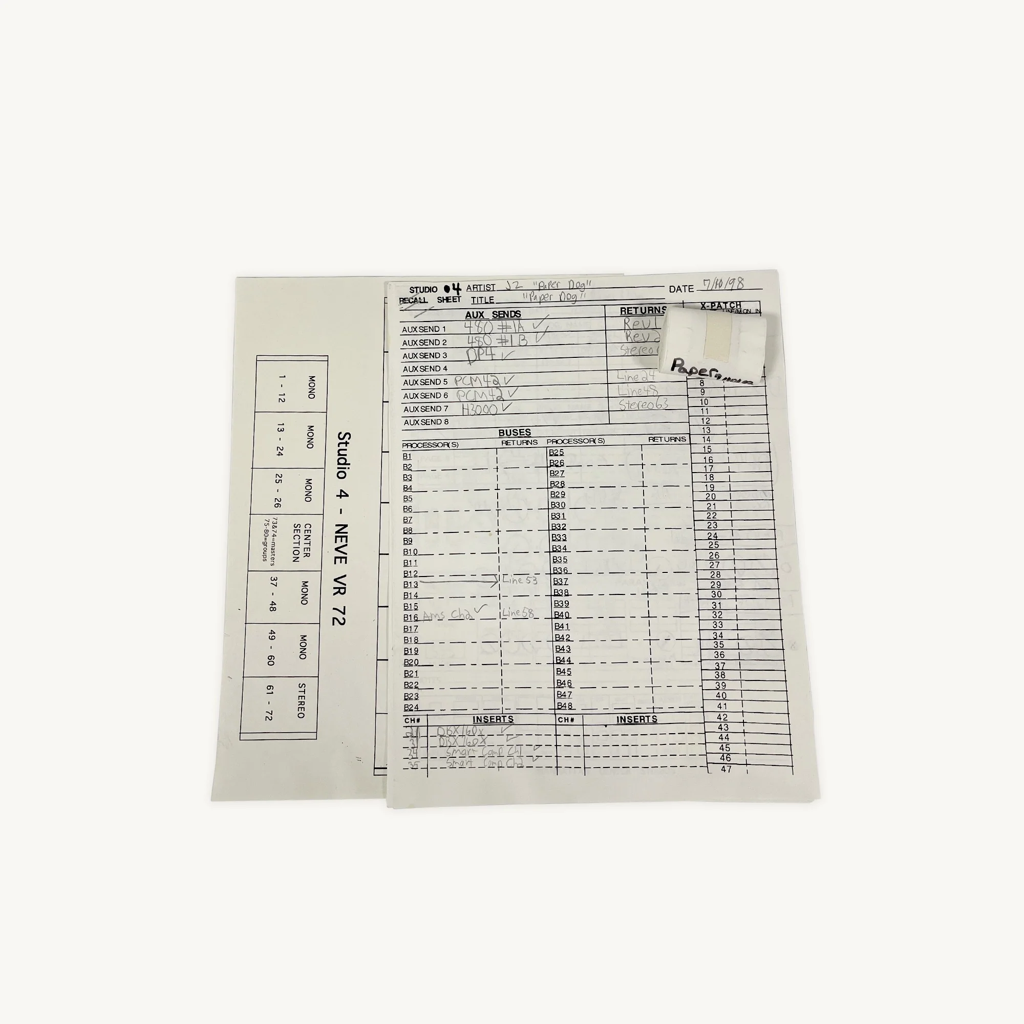 Jay-Z - “Paper Dog” Recall Notes and Console Tape (1998)