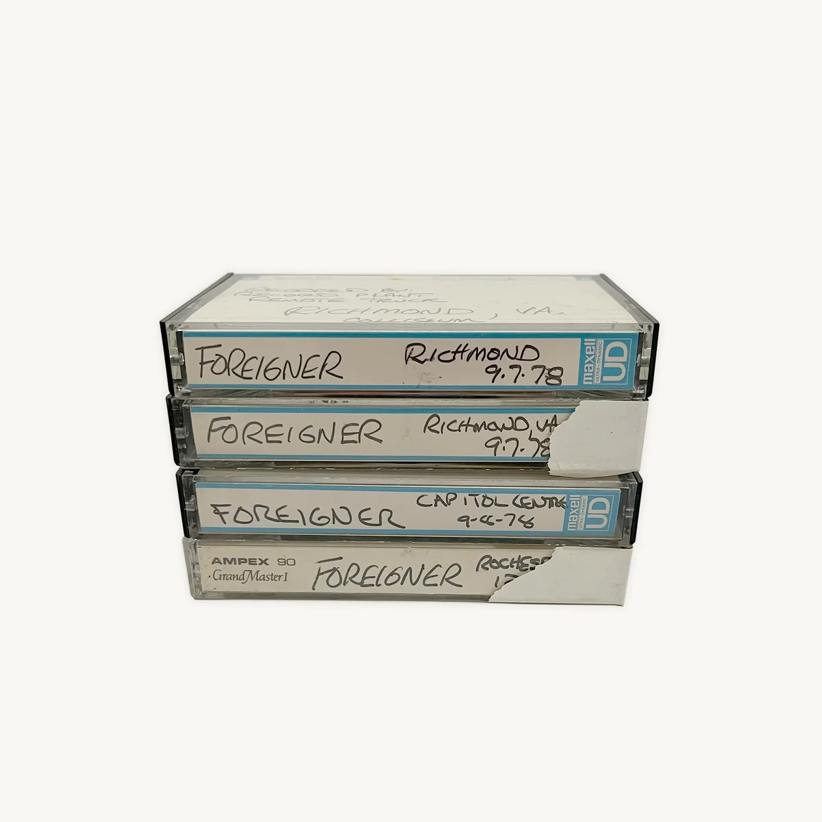 Foreigner Unreleased Live Recording Archive (4 Cassette Tapes)
