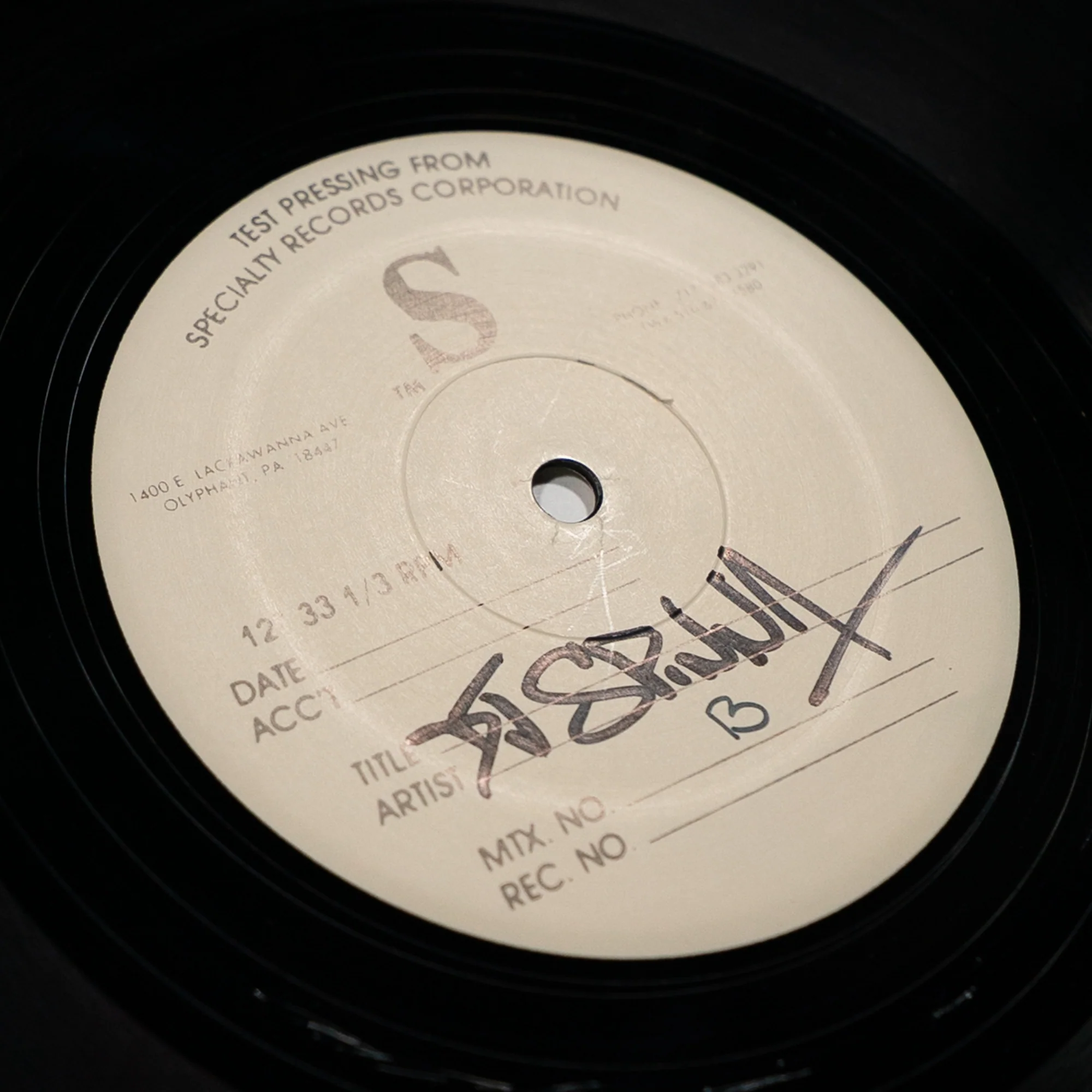 Unreleased Test Pressing (1996) 1-of-1 view 2
