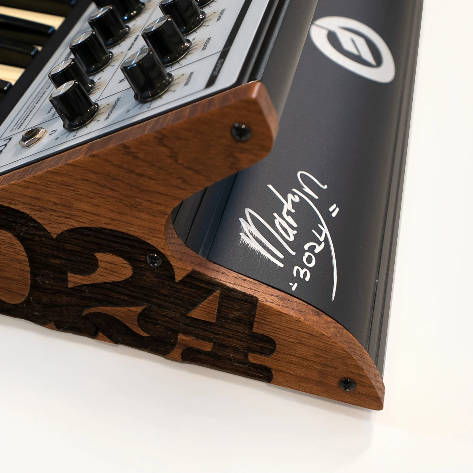 Moog Sub Phatty Synthesizer with Custom 3024 Wooden Panels – Studio Used & Signed view 4