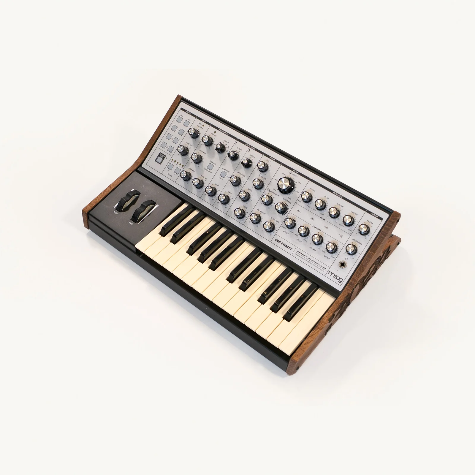 Moog Sub Phatty Synthesizer with Custom 3024 Wooden Panels – Studio Used & Signed view 2