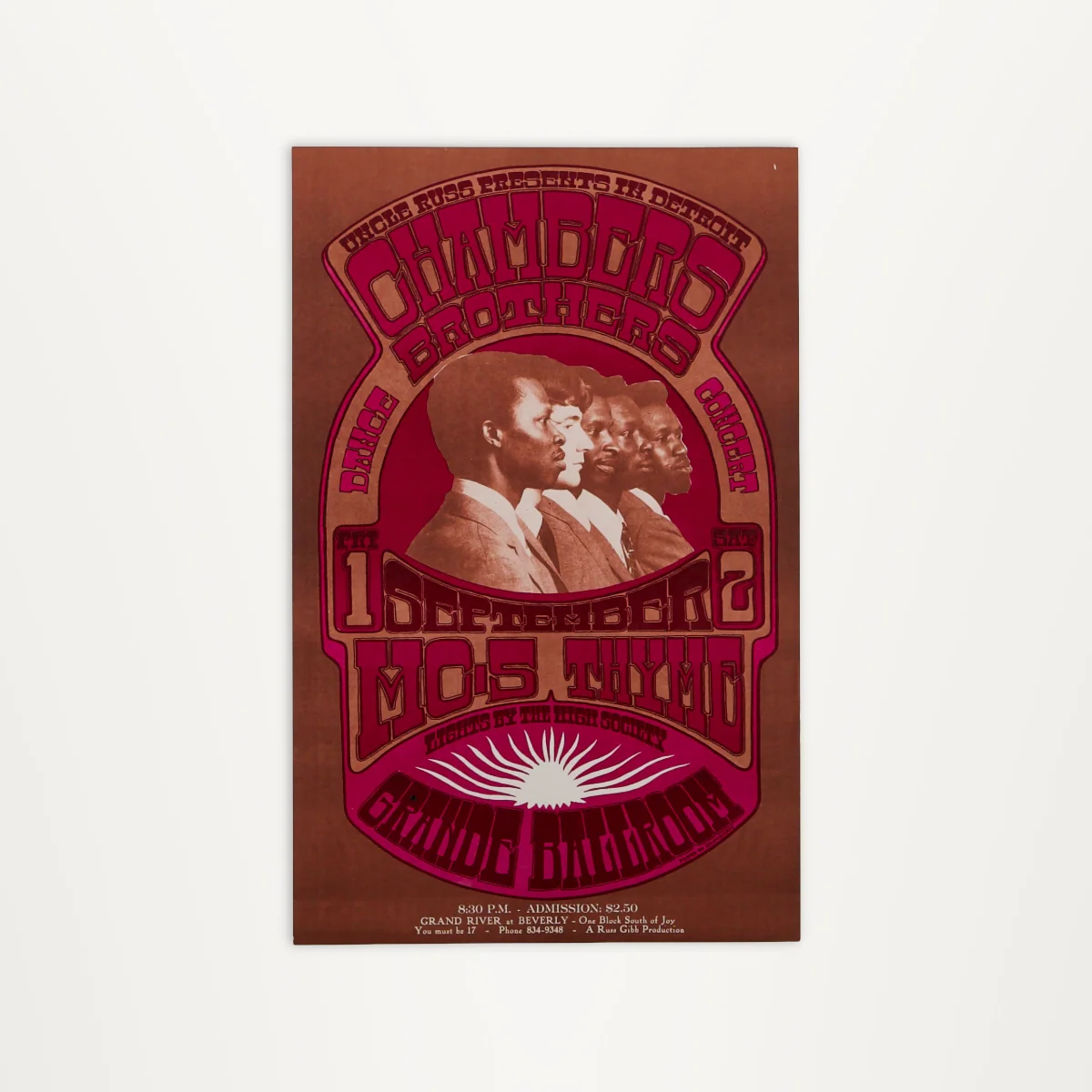 Detroit Grande Ballroom – The Chambers Brothers Concert Poster view 3