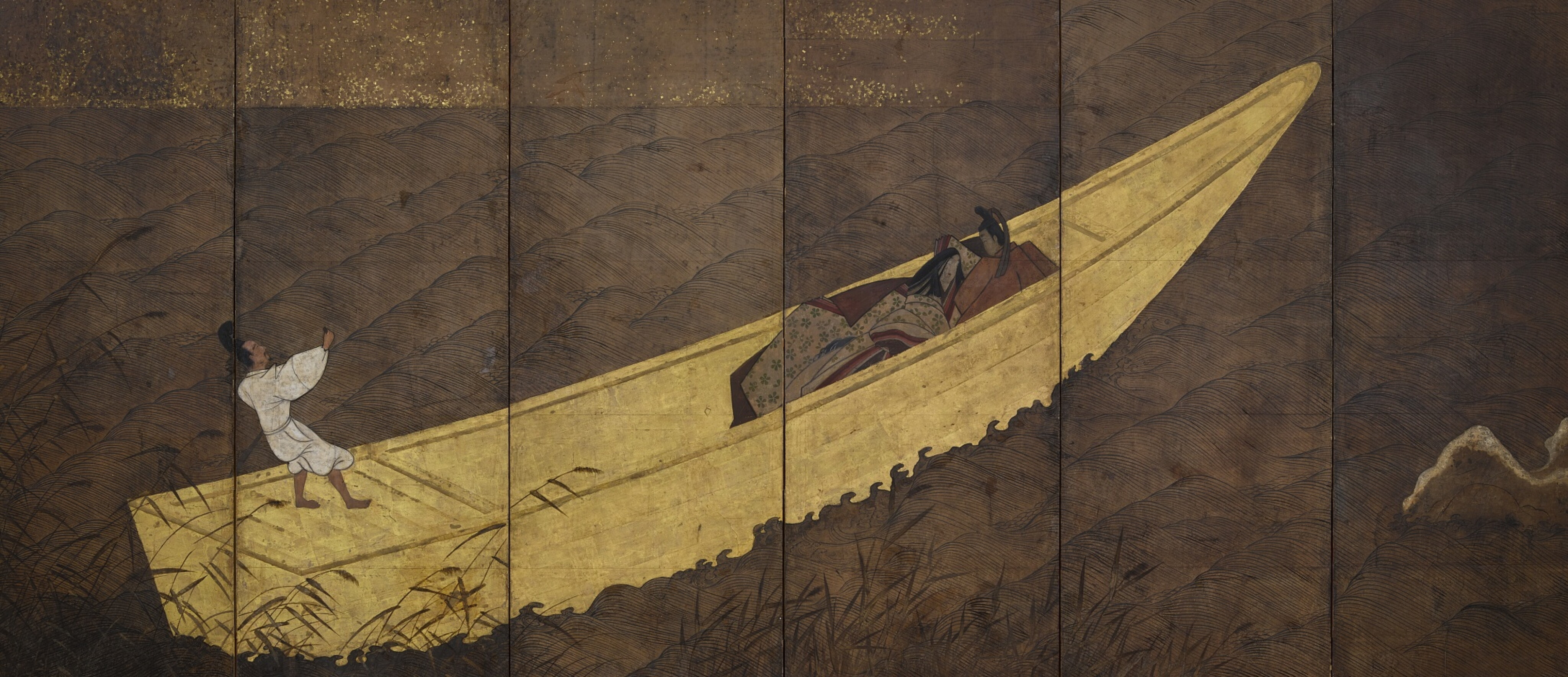 A Boat Cast Adrift (Ukifune), Momoyama - Edo period, early 17th century