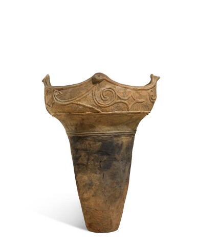 A flame-style deep vessel, Middle Jomon period, BC 3000 – 2000 view 2