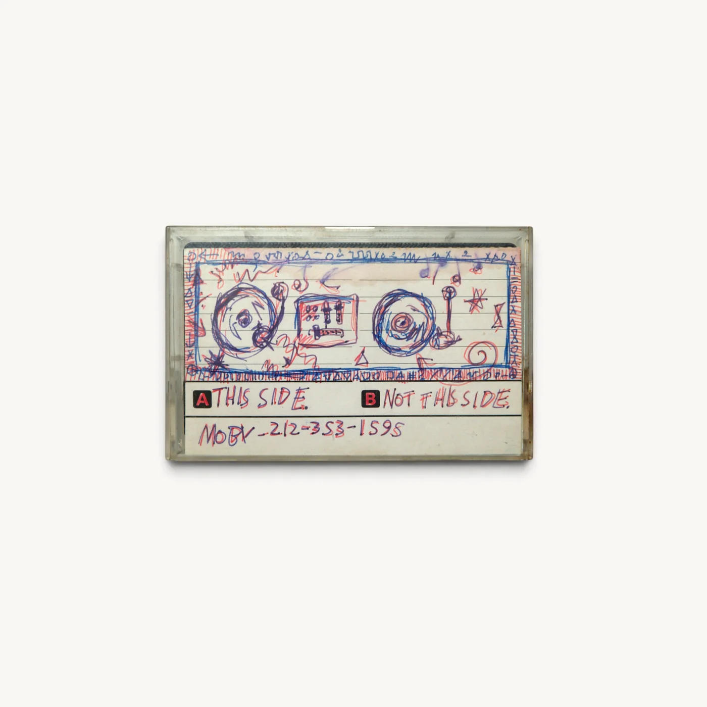 Moby – original hand-drawn DJ demo cassette, c. 1987–88 view 2